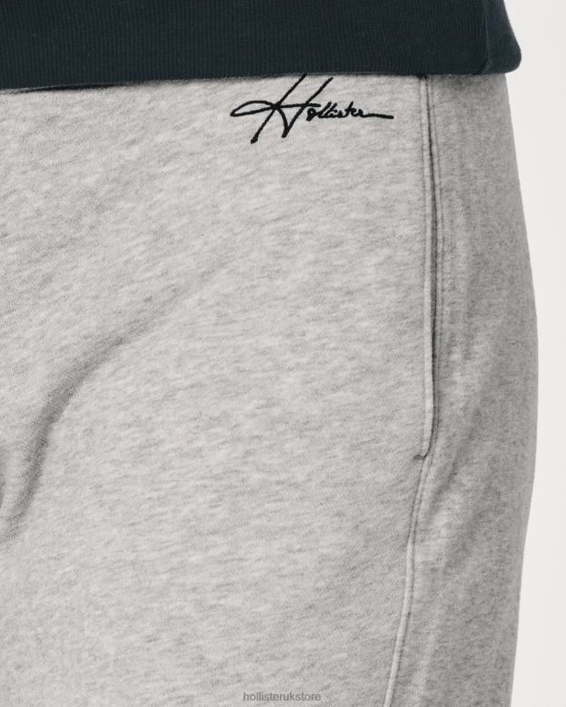 Bottoms Hollister Men Terry Fleece Logo Shorts 5\\ 488201140 Heather Grey